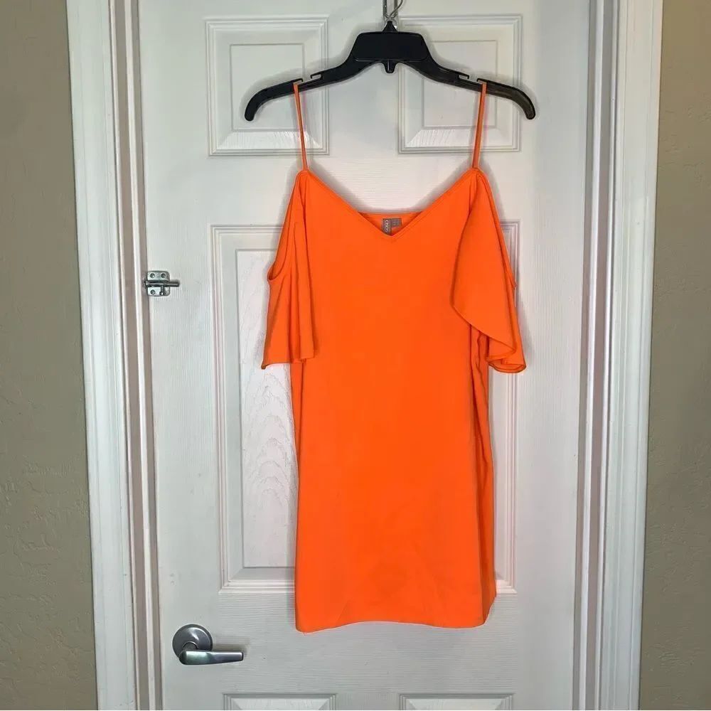 ASOS Cold Shoulder Slip Dress Size 6 Orange - Picture 8 of 12